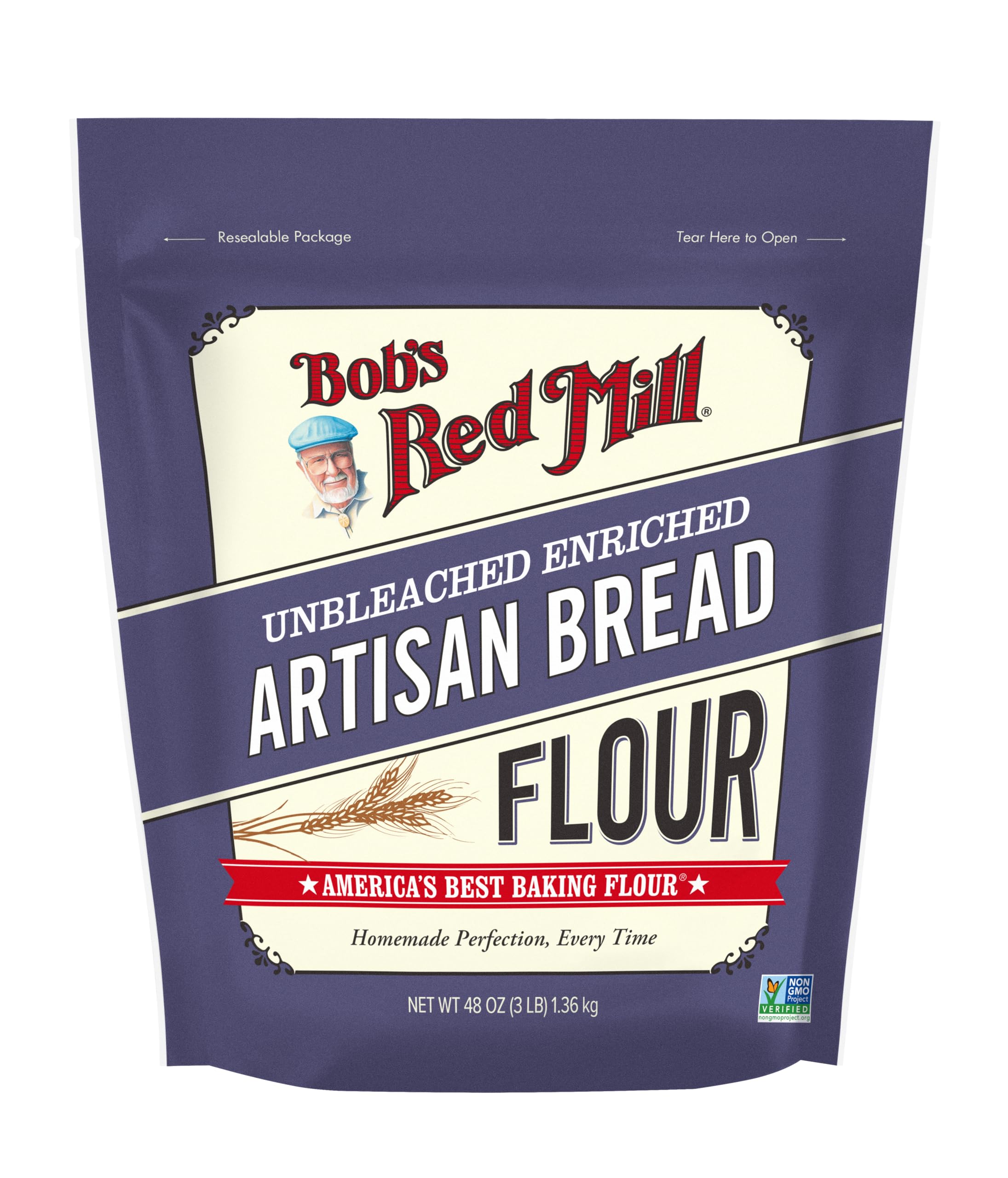 Bob's Red Mill Artisan Bread Flour baguette dough for chewy crusts