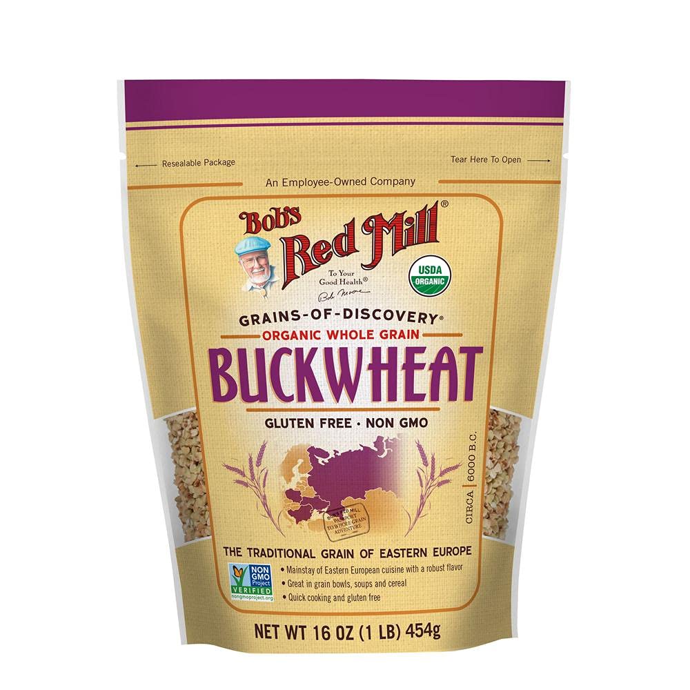 Bob's Red Mill Buckwheat Groats 2-pack front packaging, ideal for gluten-free breakfasts.