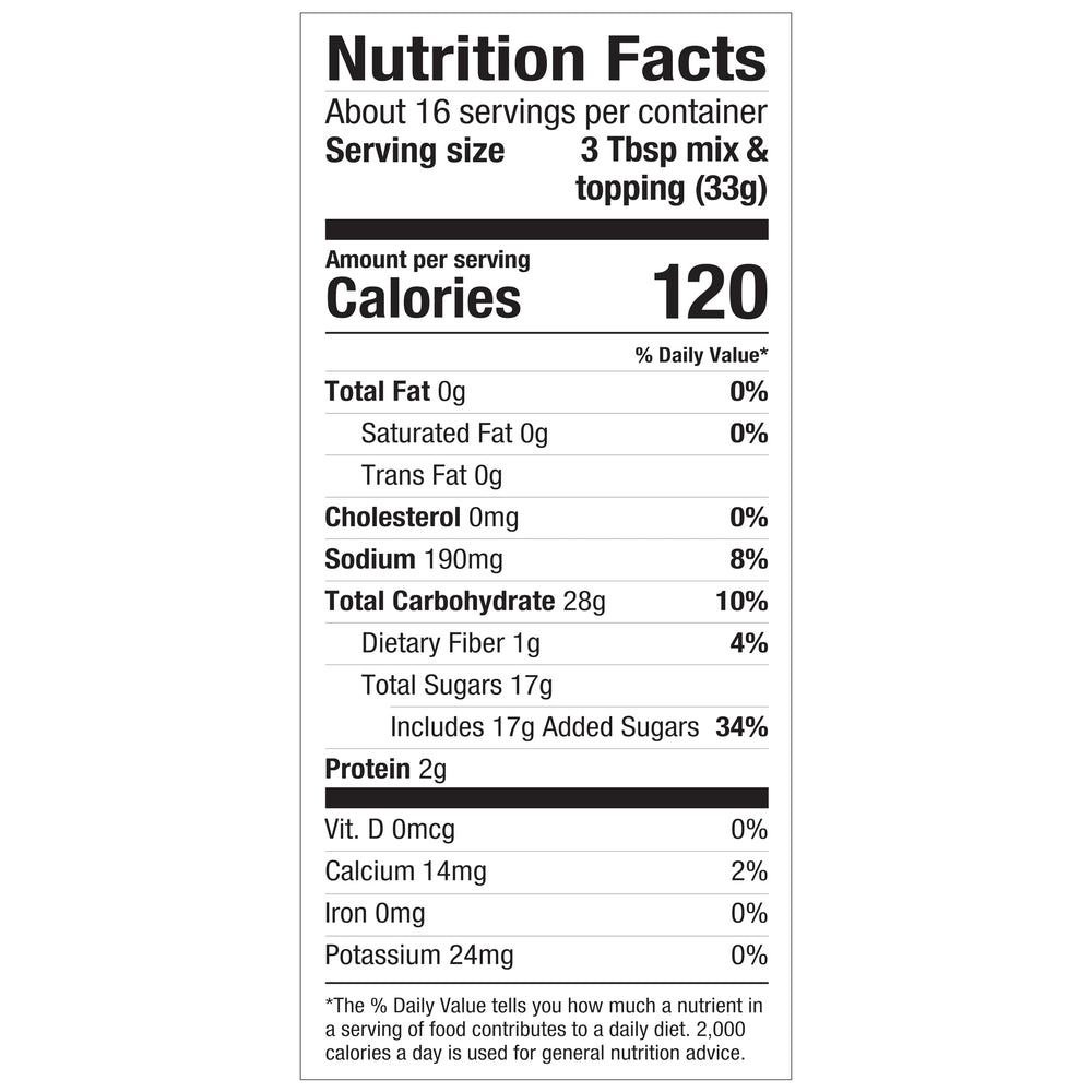 Bob's Red Mill cinnamon sugar topping packet adds crunch for a cozy bake