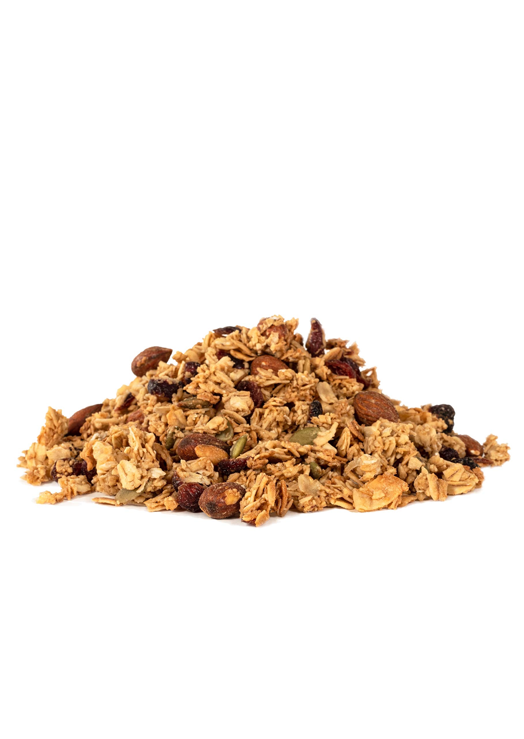 Bob's Red Mill Cranberry Almond Granola cranberries in focus; tart sweetness in every bite.