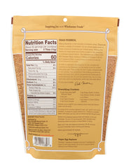 Scooping flaxseed meal into pancake batter for nutty flavor boost