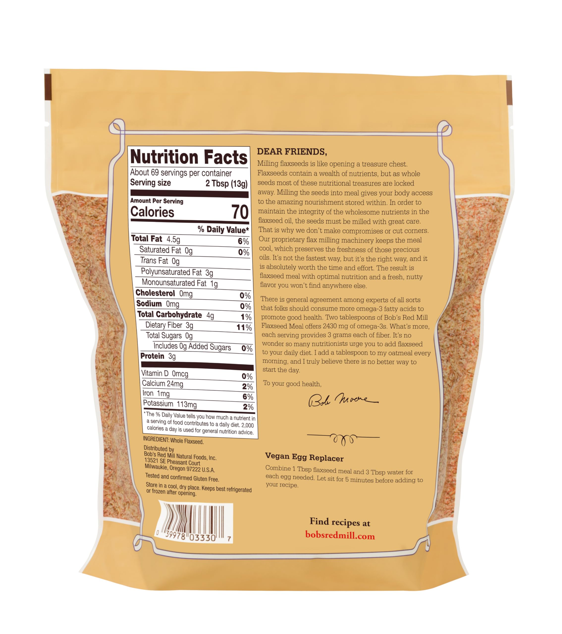 Bob's Red Mill Flaxseed Meal pack-4 showcasing convenient four-pack for stocking