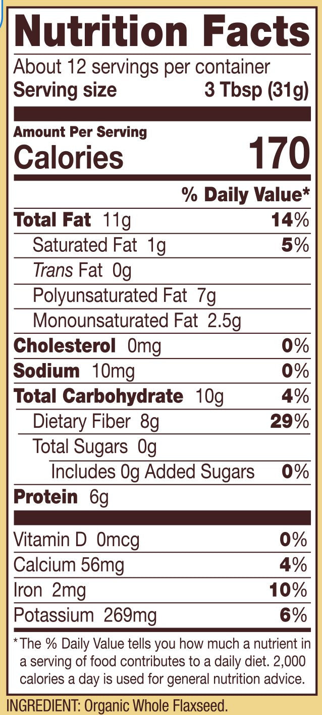 Bob's Red Mill flaxseeds being poured to enrich meals.