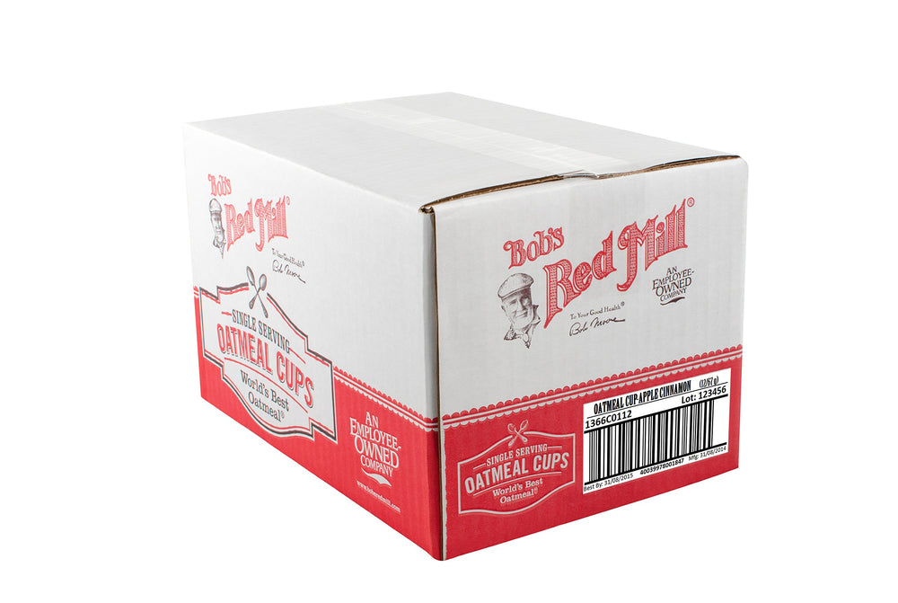 Bob's Red Mill GF Oatmeal Cup Apple Cinnamon ready in 3 minutes