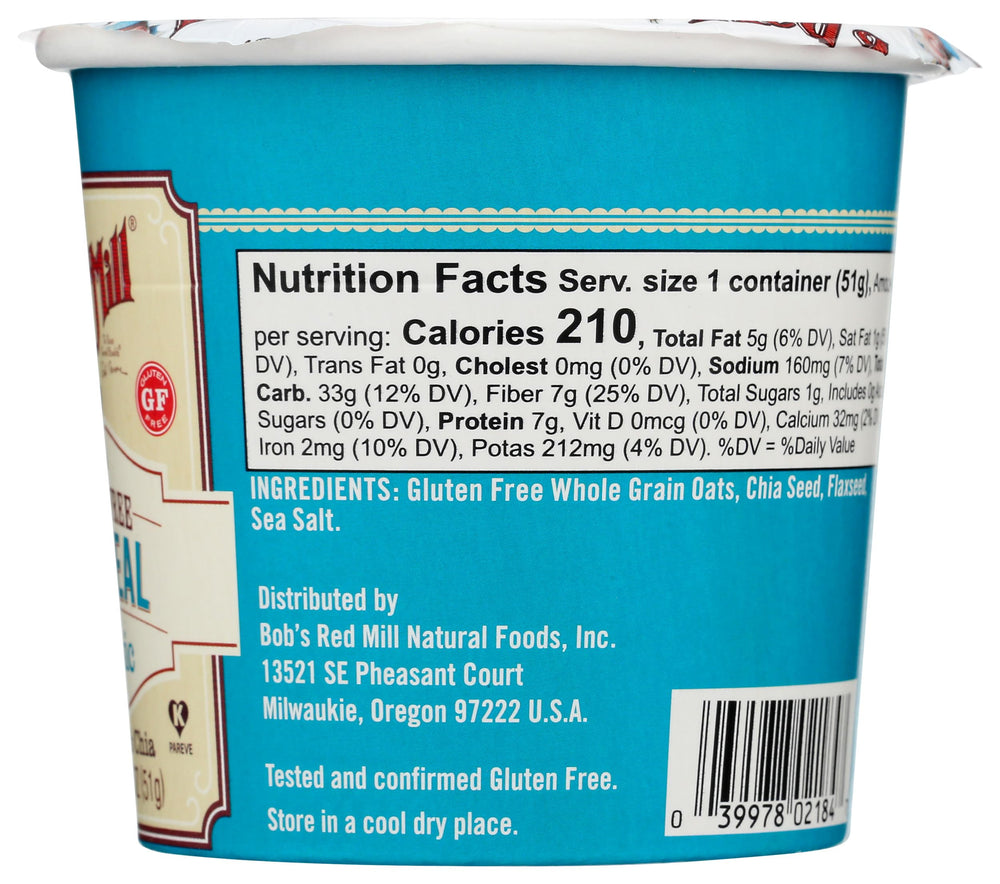 Bob's Red Mill GF Oatmeal Cup travel-friendly product on the go