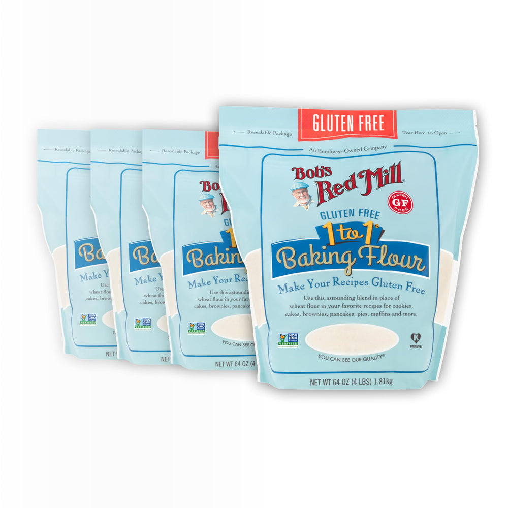 Bob's Red Mill gluten-free 1-to-1 flour bag for easy recipe swaps in baking
