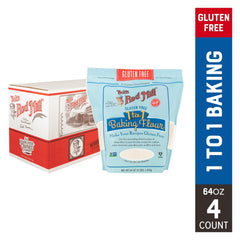 Bob's Red Mill gluten-free 1-to-1 flour label signaling dedicated facility