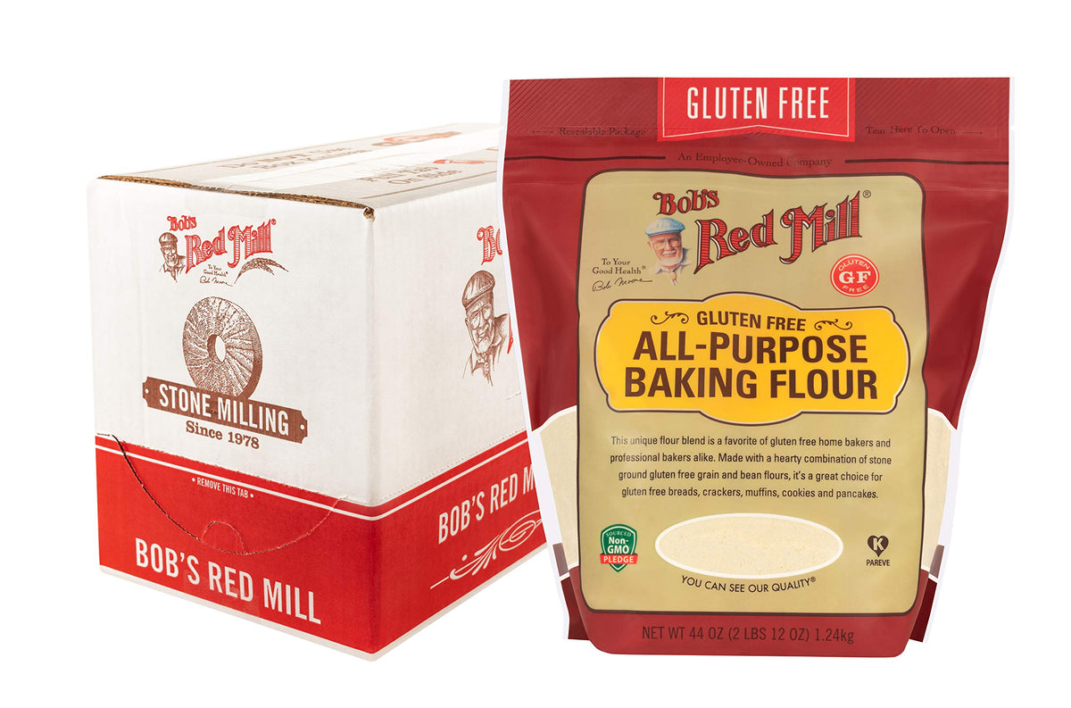 Bob's Red Mill gluten free all-purpose flour packaging for easy gluten free baking at home