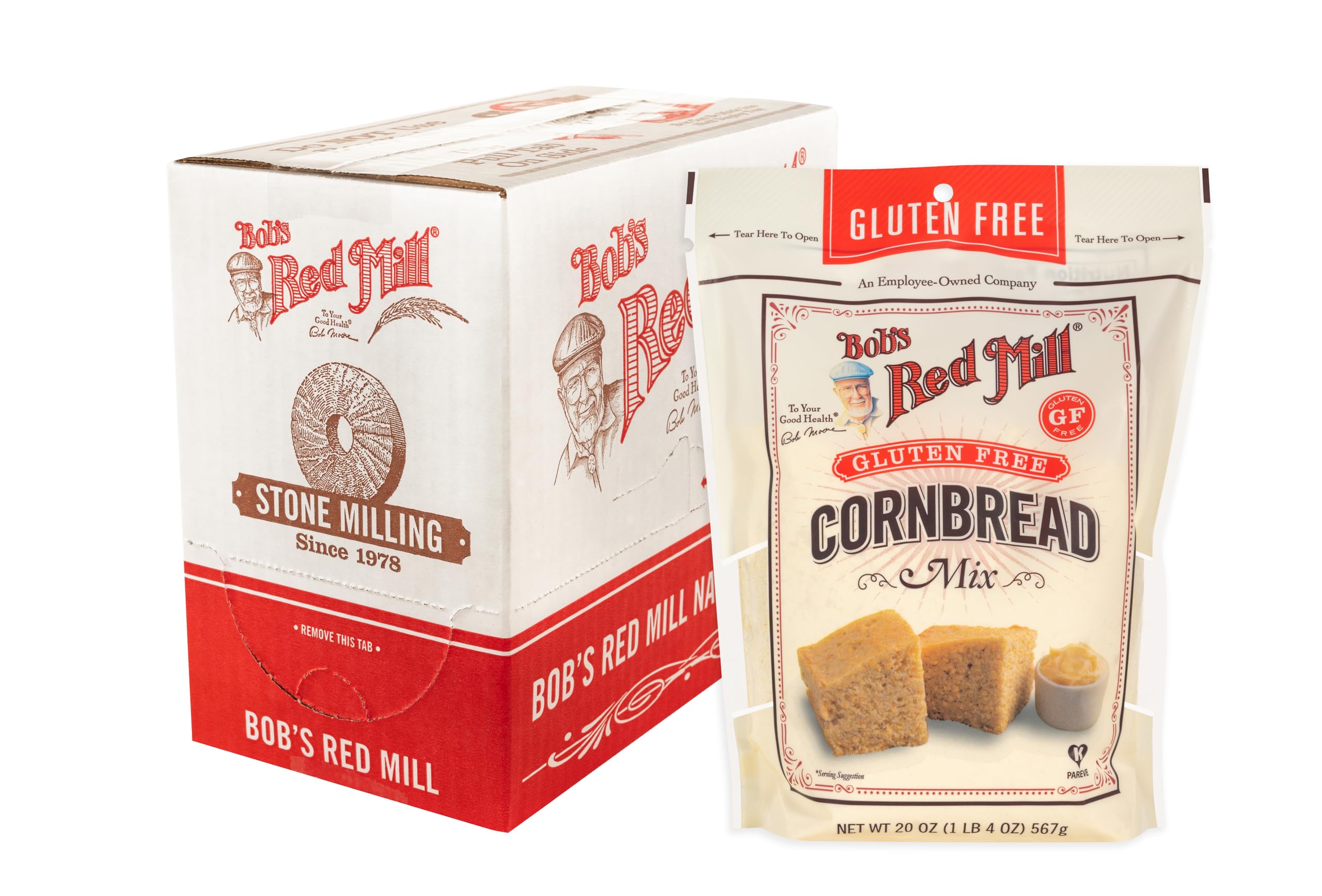 Bob's Red Mill gluten free cornbread mix packaging for convenient gluten free baking.