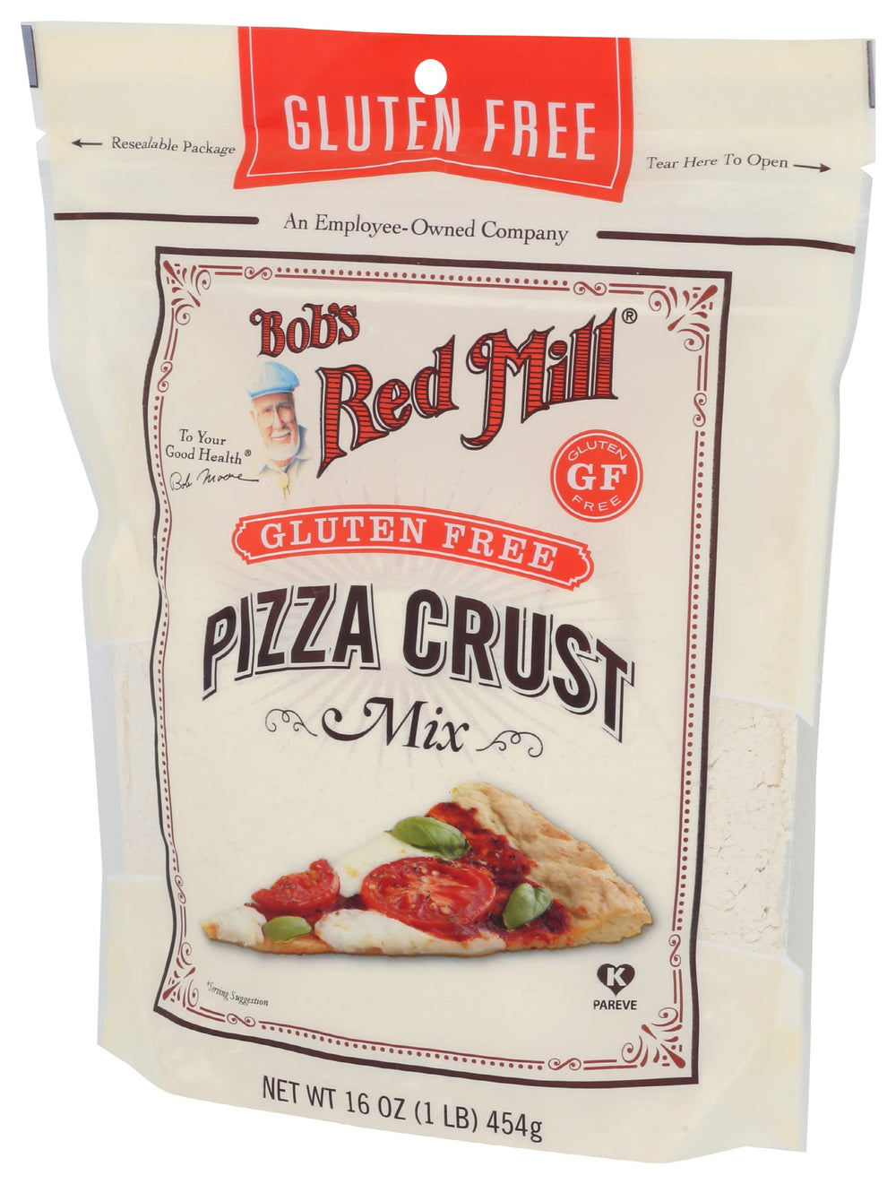 Bob's Red Mill gluten-free crust in a round pan before baking