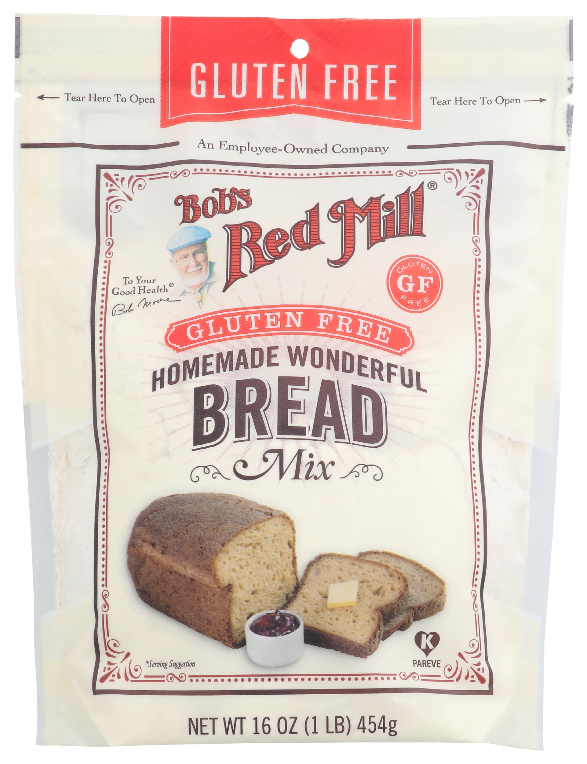 Bob's Red Mill gluten free bread mix package front for quick loaves