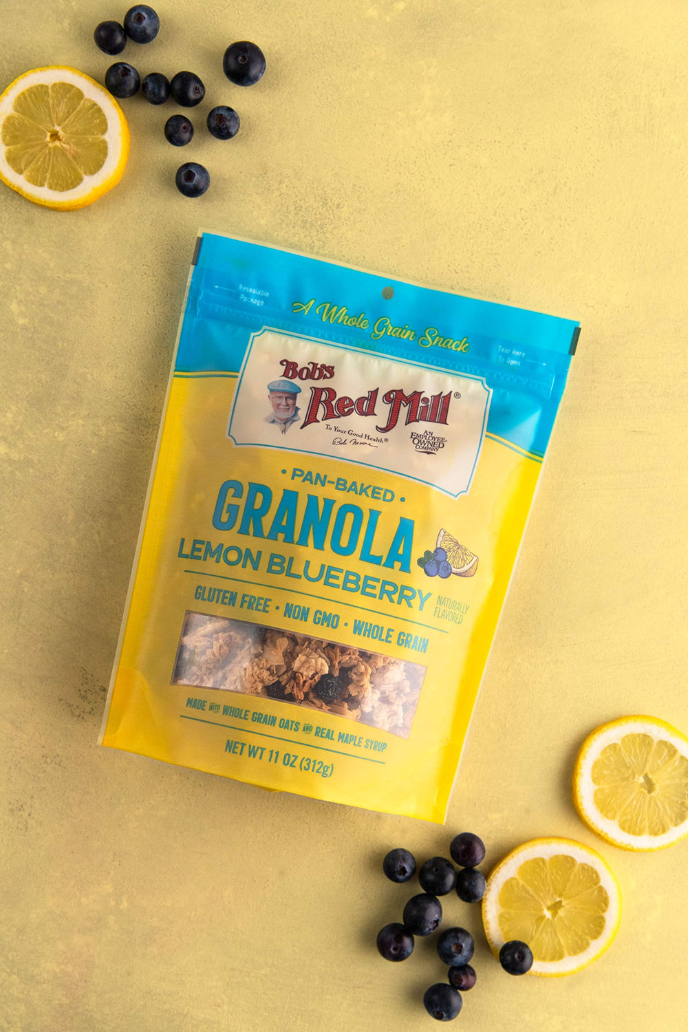 Gluten-free, Non-GMO, Kosher granola by Bob's Red Mill in a crunchy cluster