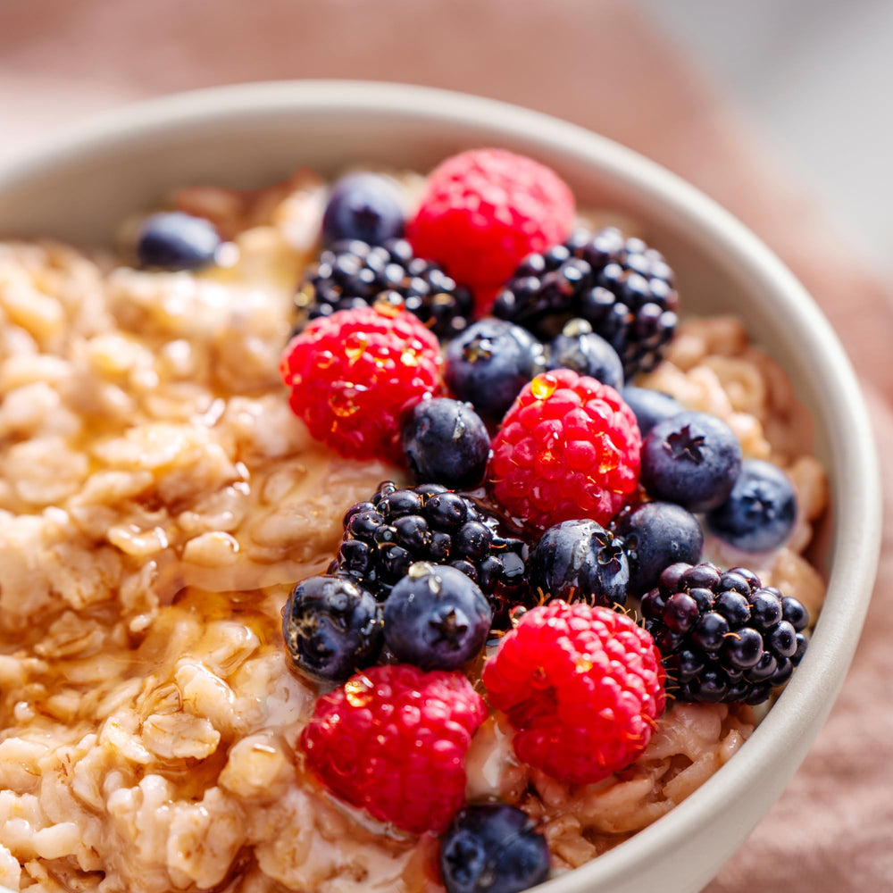 Bob's Red Mill gluten free oats measured for breakfast bowls and quick prep.