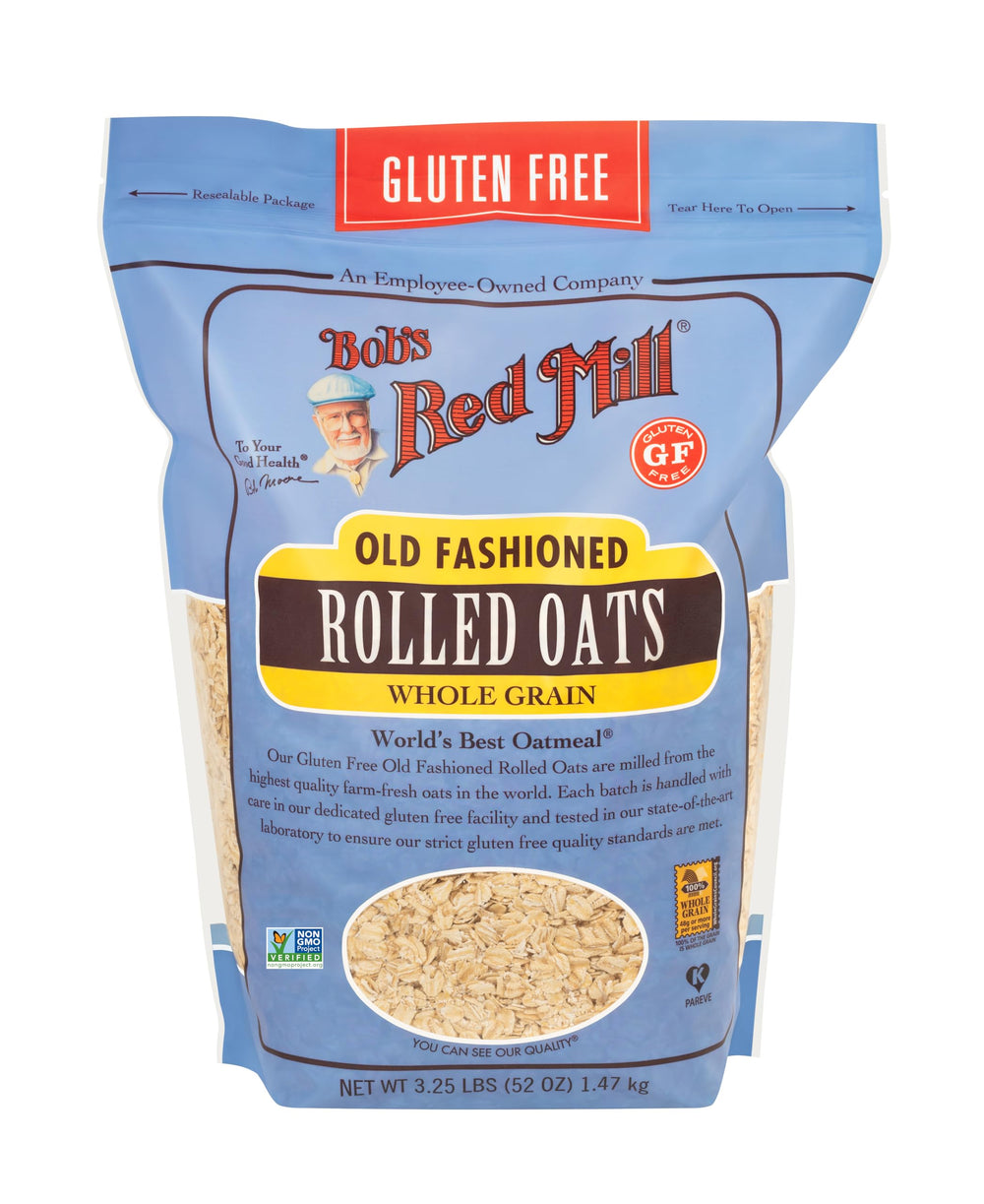 Bob's Red Mill gluten-free old-fashioned oats pack ready for gluten-free breakfast.