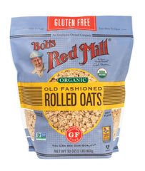 Bob's Red Mill oats being measured for a precise breakfast portion.