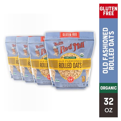 Bob's Red Mill rolled oats delivering fiber and protein.