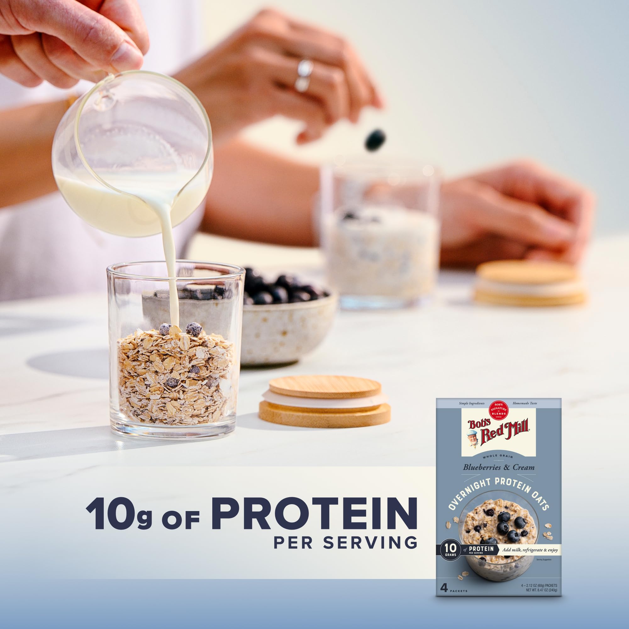 Bob's Red Mill Gluten Free Overnight Protein Oats pack for gluten free mornings
