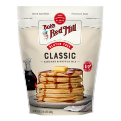 Bob's Red Mill gluten free pancake mix bag ready for a wholesome gluten free breakfast