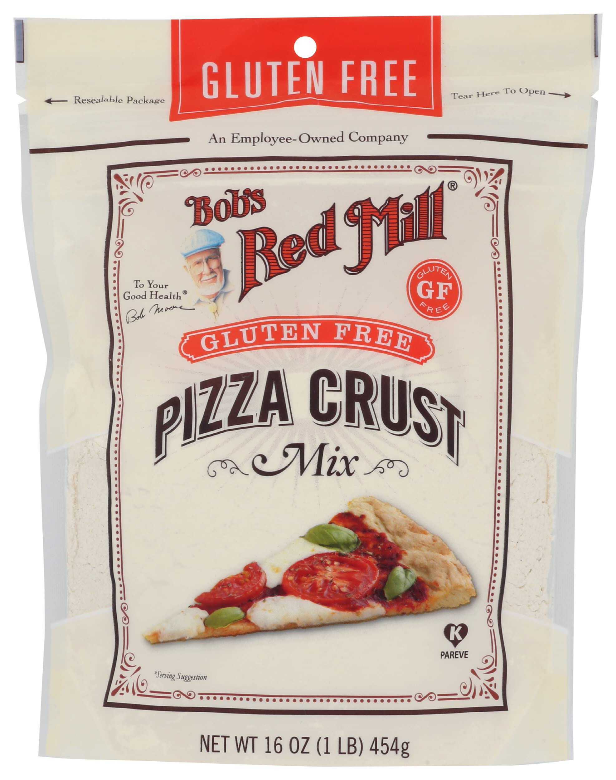 Bob's Red Mill gluten-free pizza crust mix package for quick gluten-free dough