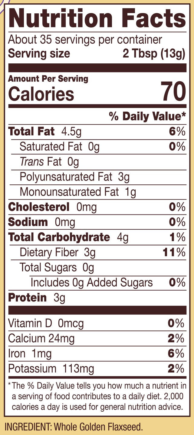 Flaxseed meal used as egg replacer in baking.