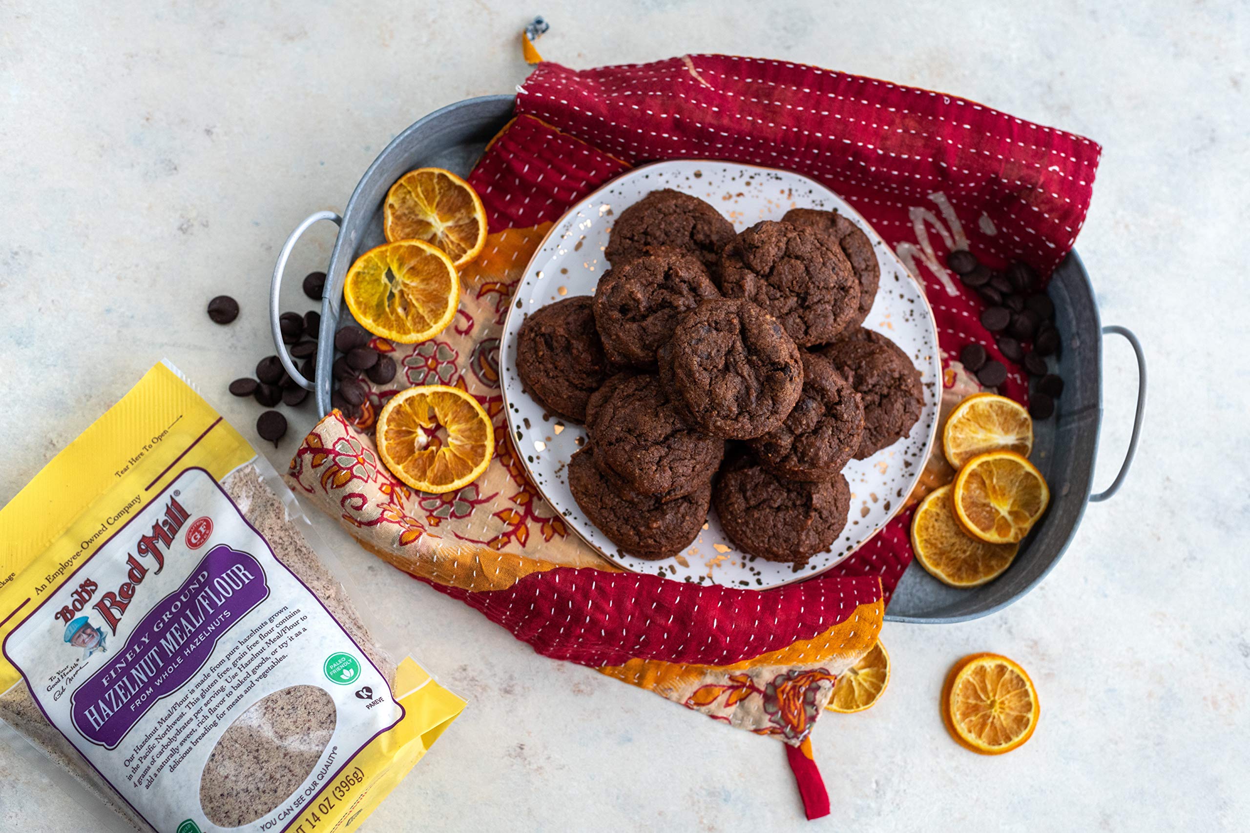 Pancake batter featuring Bob's Red Mill hazelnut flour for light breakfasts.