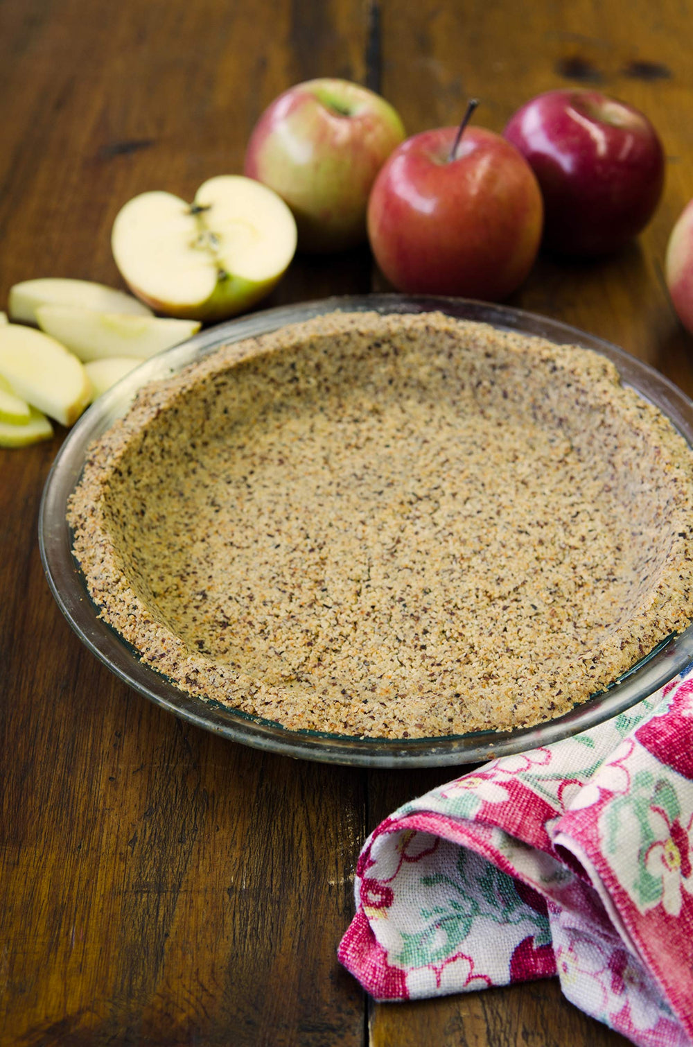 Pie crust made with Bob's Red Mill hazelnut flour showing flaky texture.