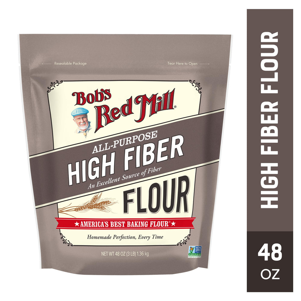 Bob's Red Mill High Fiber Flour muffins and breads ready to bake