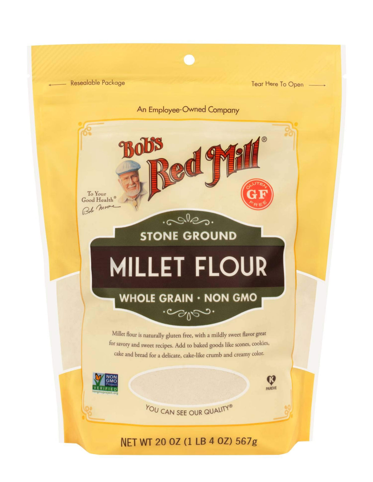 Bob's Red Mill millet flour bag for gluten-free baking