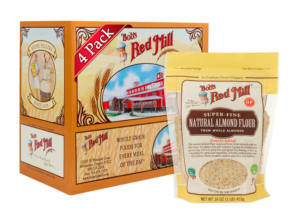 Bob's Red Mill almond flour packaging highlighting gluten-free baking