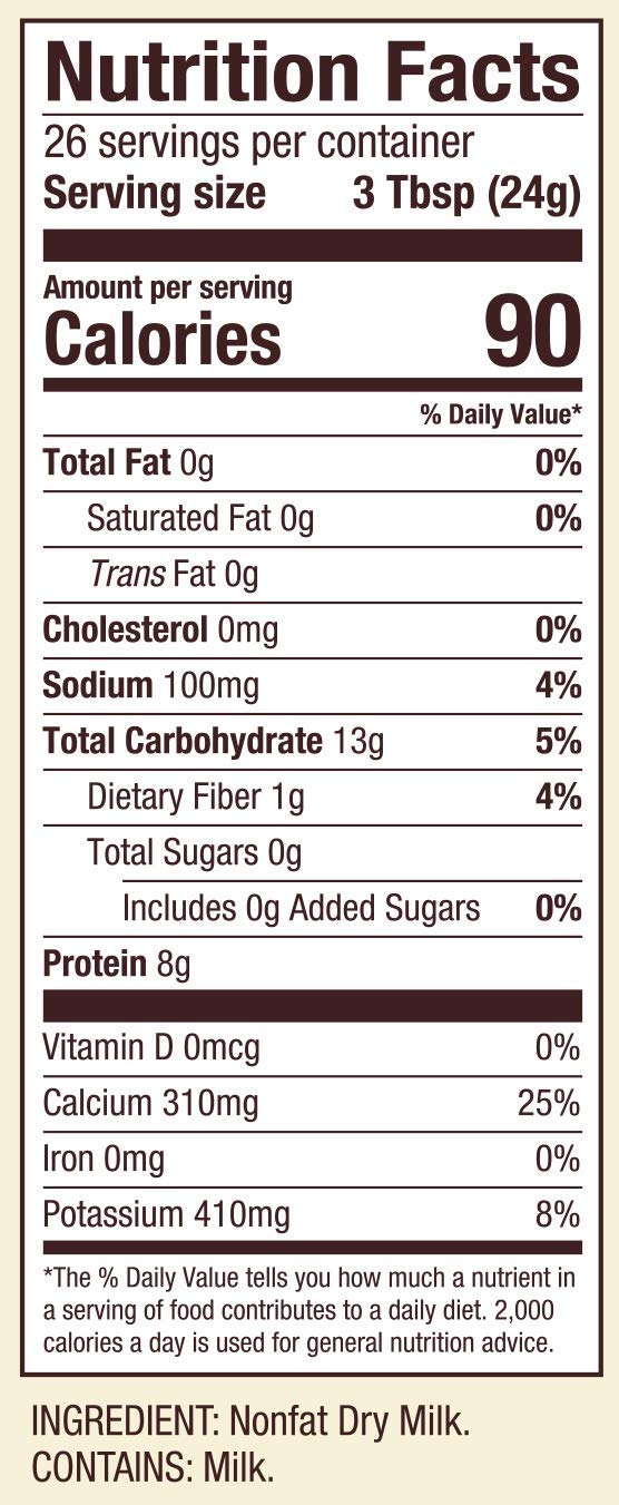 Bob's Red Mill pantry-friendly milk powder on the shelf supports longer storage.