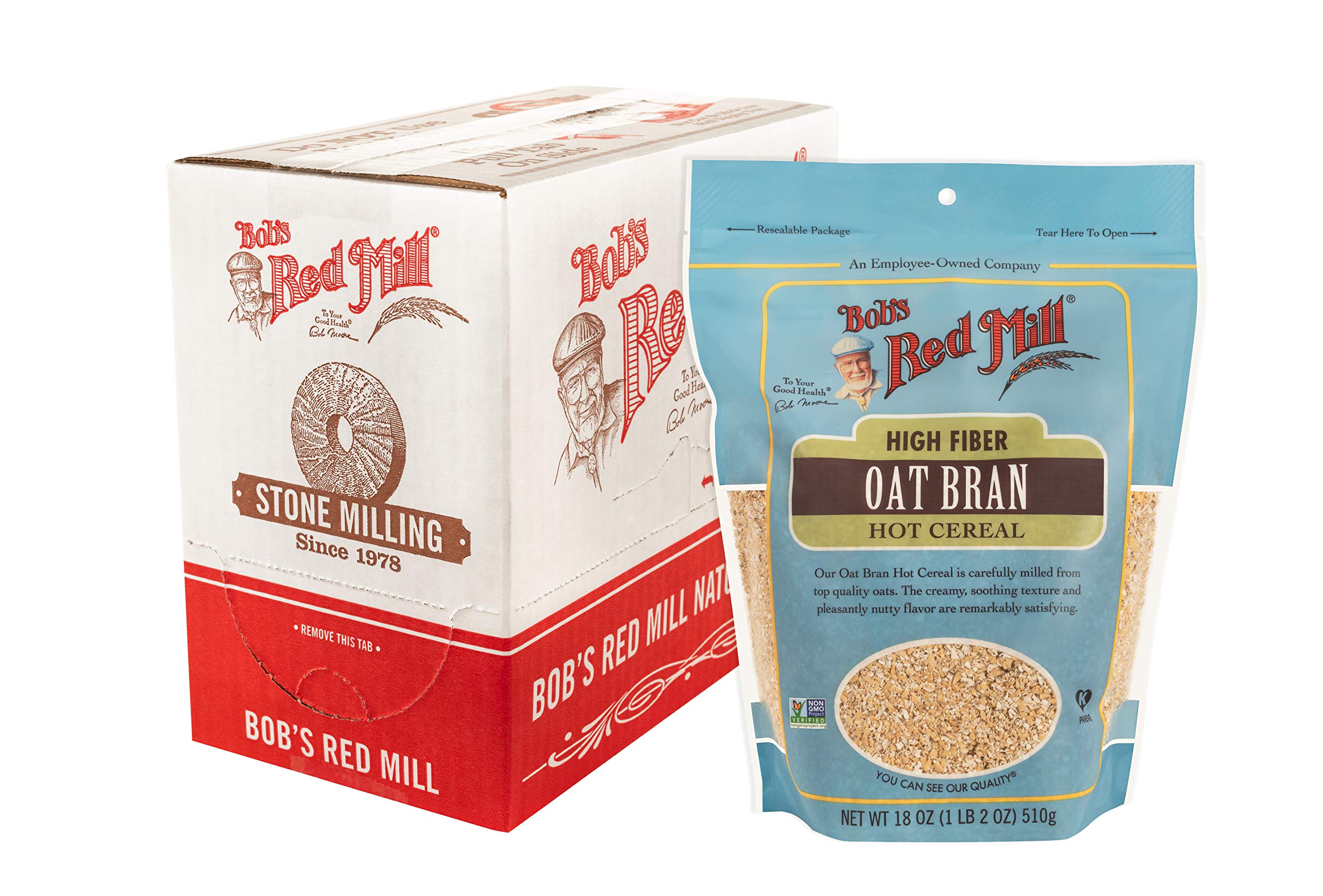 Bob's Red Mill Oat Bran hot cereal pack of four for quick breakfasts