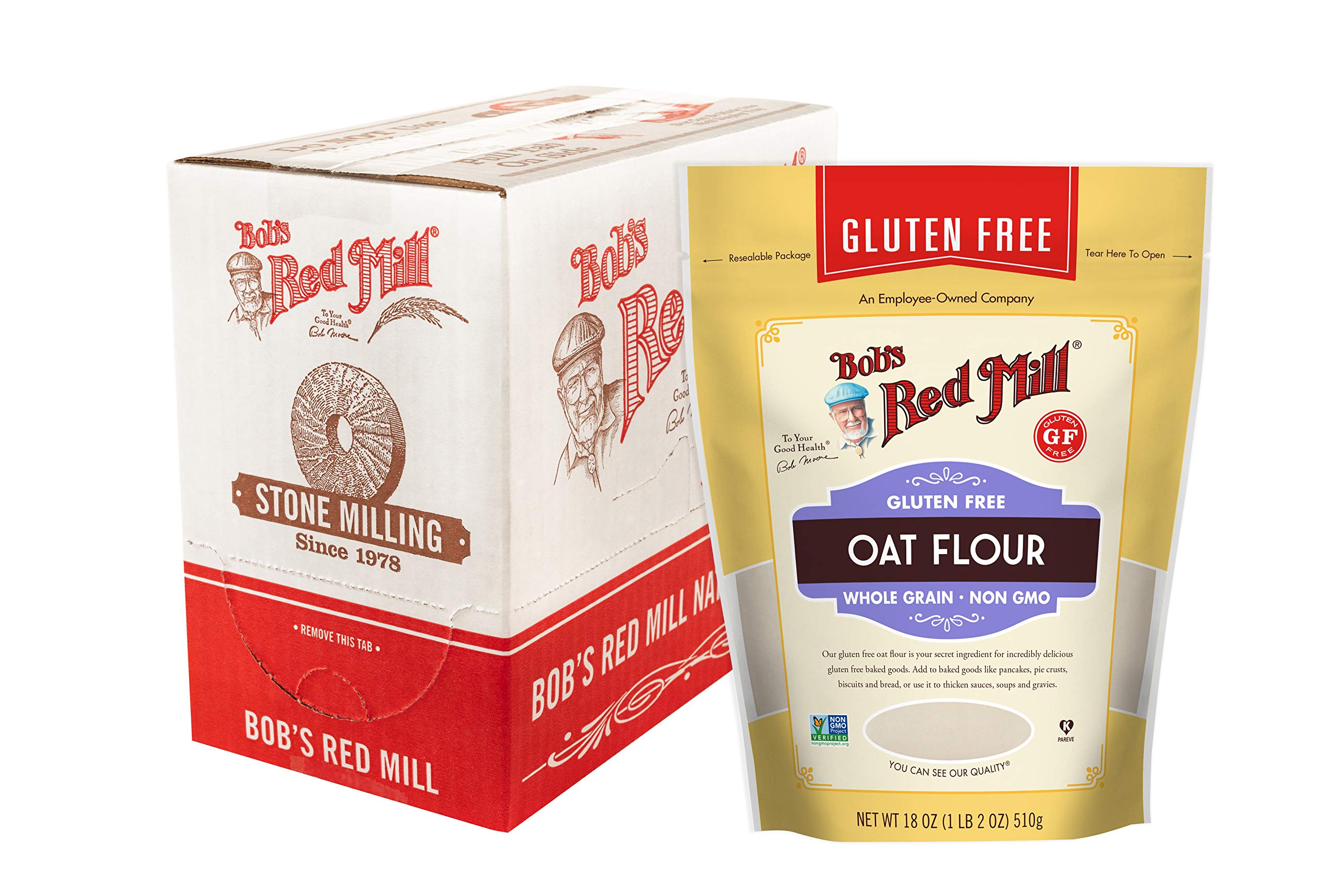 Bob's Red Mill oat flour gluten-free 18 oz pack front helps you bake gluten-free with confidence.