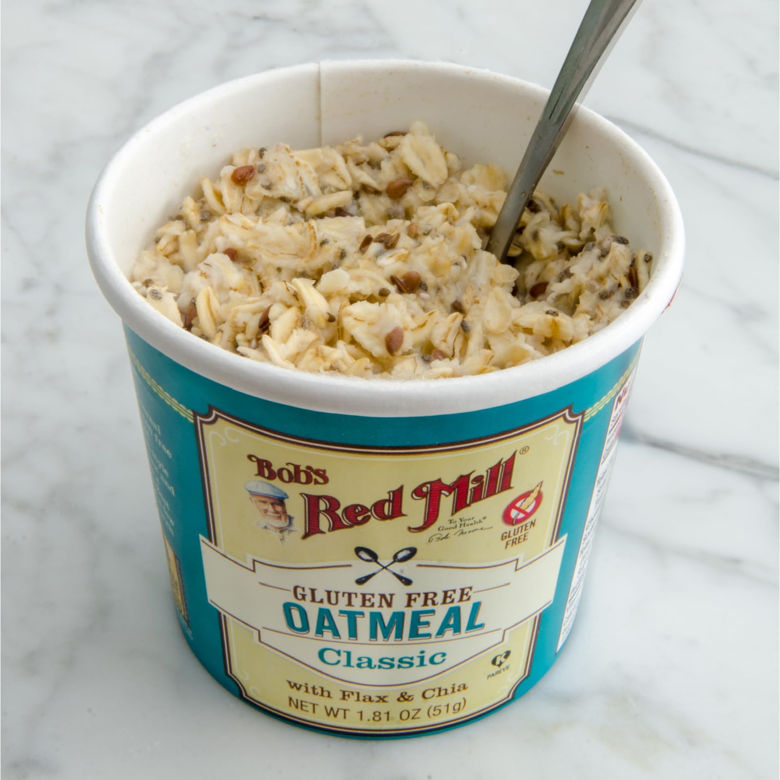 Bob's Red Mill Oatmeal Cup on-the-go fits in a lunchbox