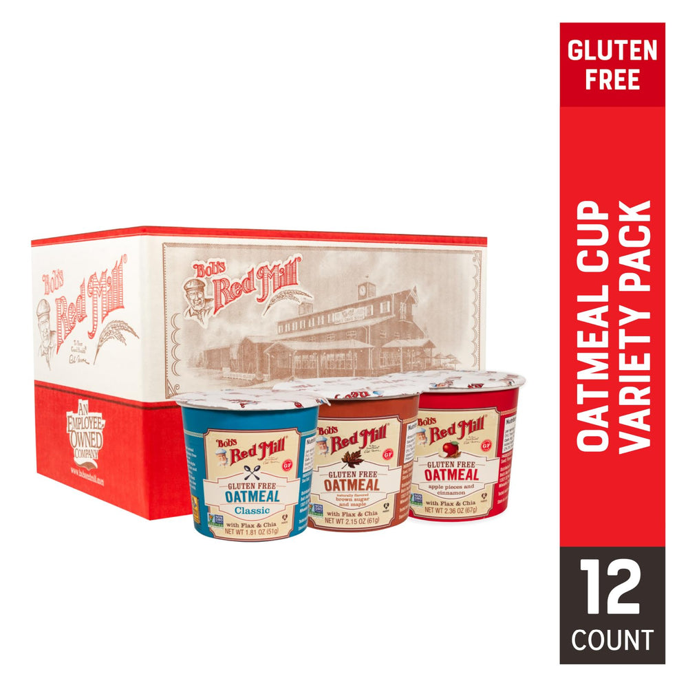 Bob's Red Mill Oatmeal Cup Apple Cinnamon ready to heat for a comforting breakfast