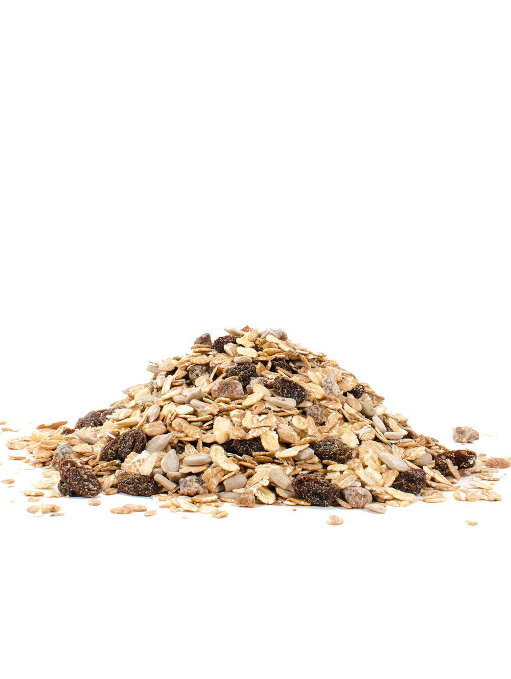 Close-up of rolled oats and whole grains in Old Country Style Muesli.
