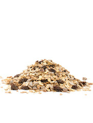 Close-up of rolled oats and whole grains in Old Country Style Muesli.
