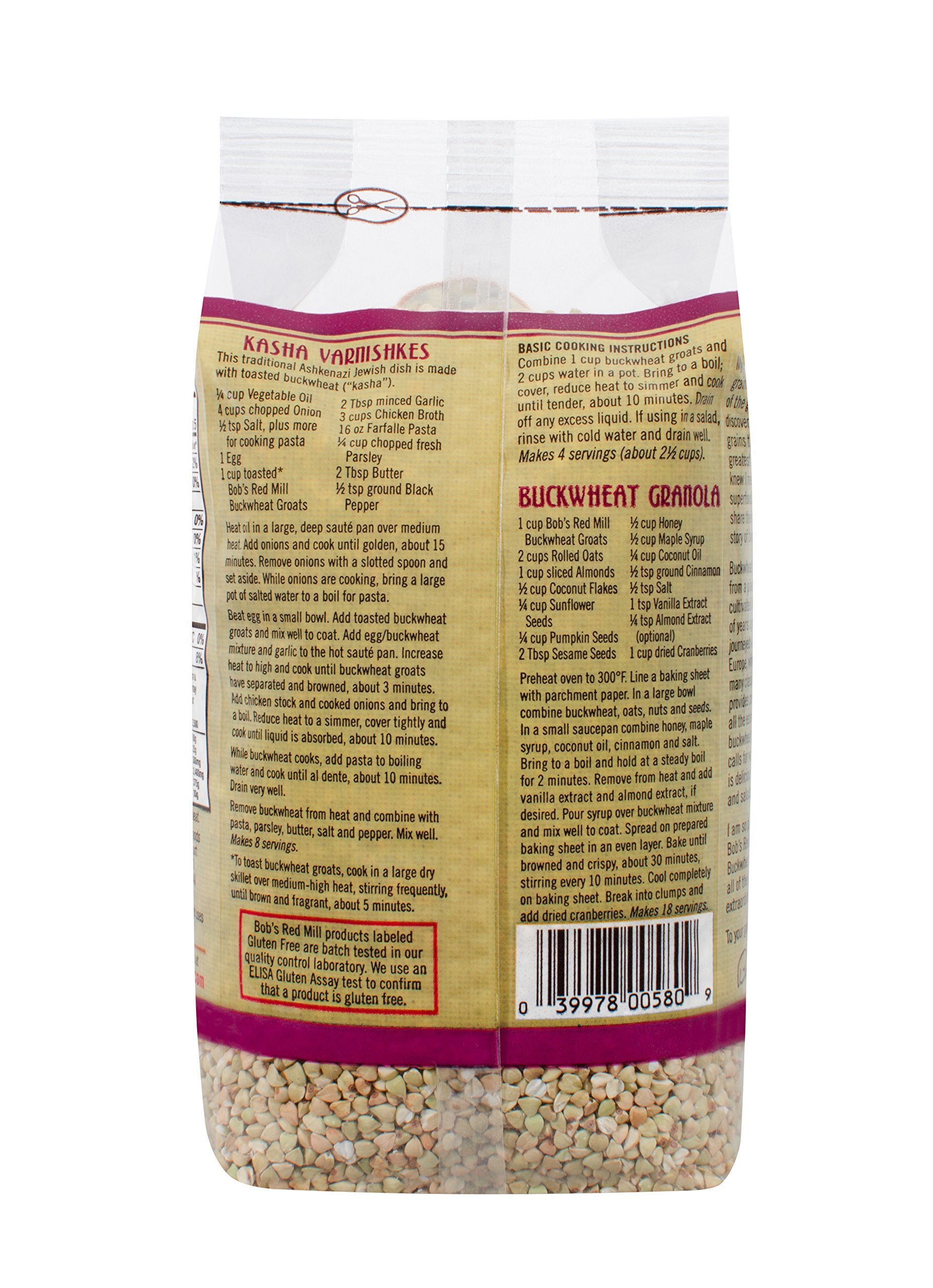 Bob's Red Mill Organic Buckwheat Groats in a measuring cup for quick porridge.