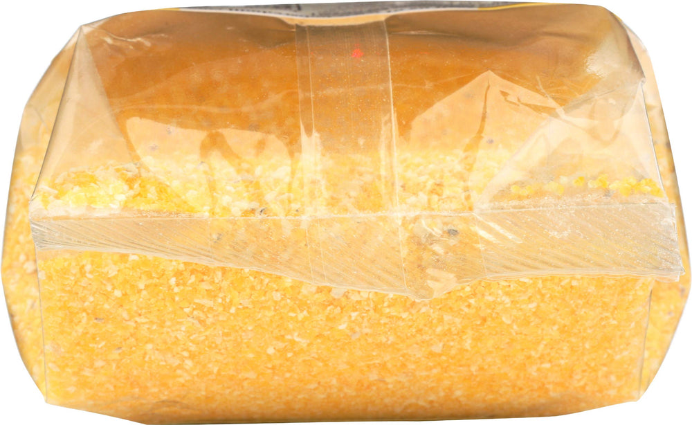 Bob's Red Mill organic certification label on polenta packaging.