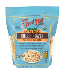 Cooked oats porridge ready to serve with toppings