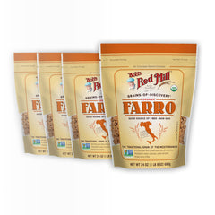 Bob's Red Mill Organic Farro grain in a bag, hearty base for bowls and salads