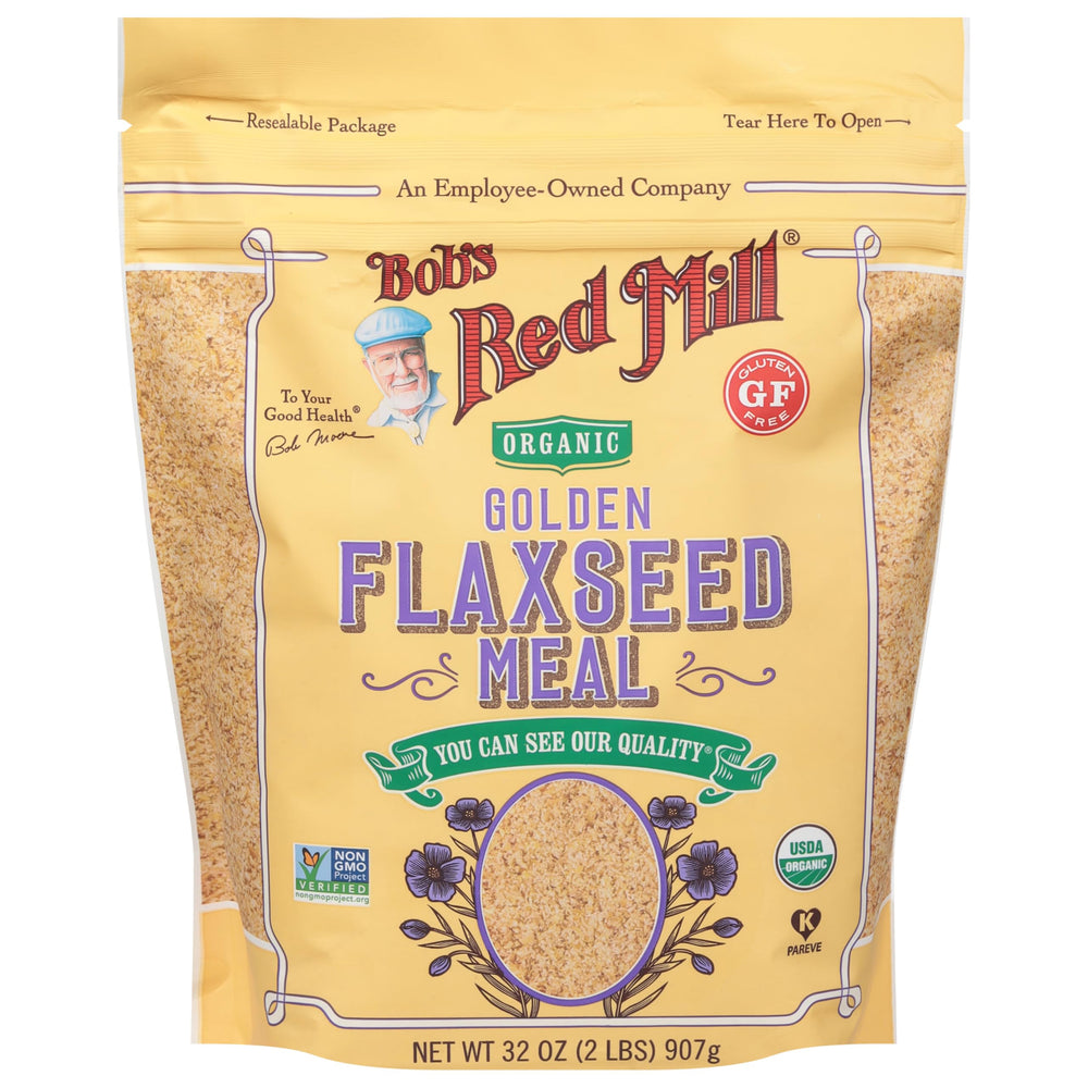 Bob's Red Mill Organic Golden Flaxseed Meal added to yogurt or smoothies provides fiber and omega-3s.