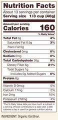 Bob's Red Mill Organic Oat Bran oats closeup, hearty grain for protein-rich meals.