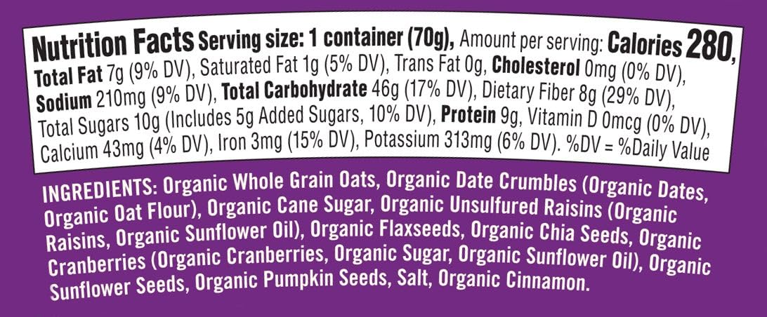 Bob's Red Mill Organic Oat Cup Fruit & Seed—gluten-free, dairy-free option for busy mornings.