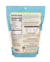 Bob's Red Mill Organic Quick Cook Steel Cut Oats bag back, nutrition and features.