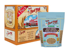Bob's Red Mill Organic Quick Cooking Steel Cut Oats served in a bowl for a hearty, quick breakfast.