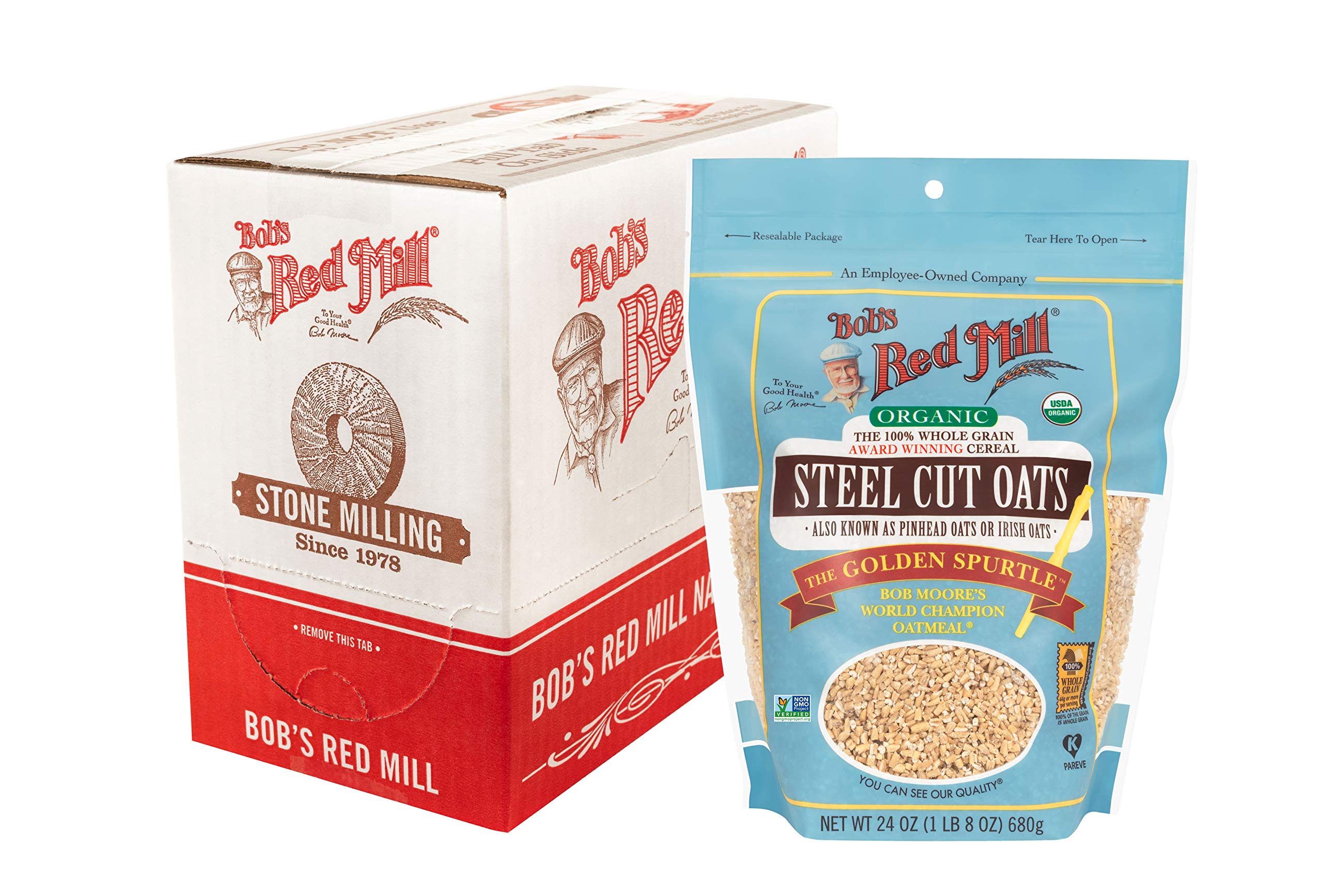 Bob's Red Mill Organic Steel Cut Oats in a bowl, delivering a chewy texture.