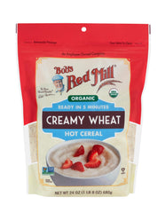 Bob's Red Mill Organic Creamy Wheat ingredient bag ready for versatile baking