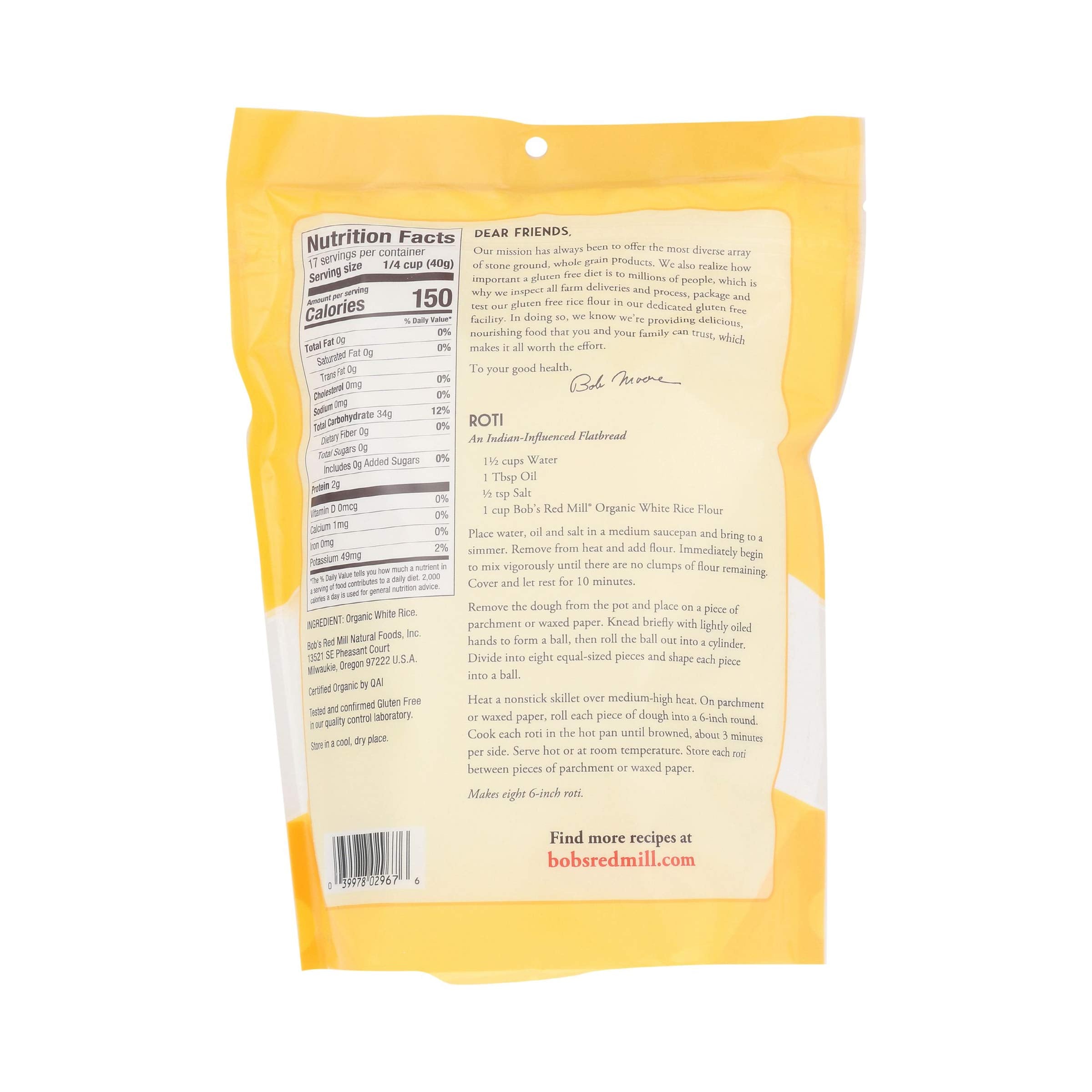 Gluten-free baking scene featuring Bob's Red Mill Organic White Rice Flour in a bowl.