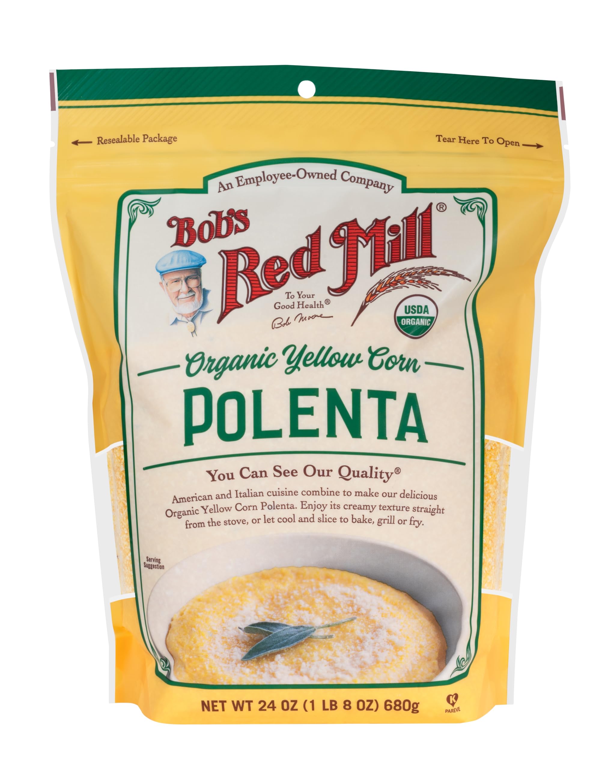 Crispy fried polenta slices made with Bob's Red Mill corn polenta
