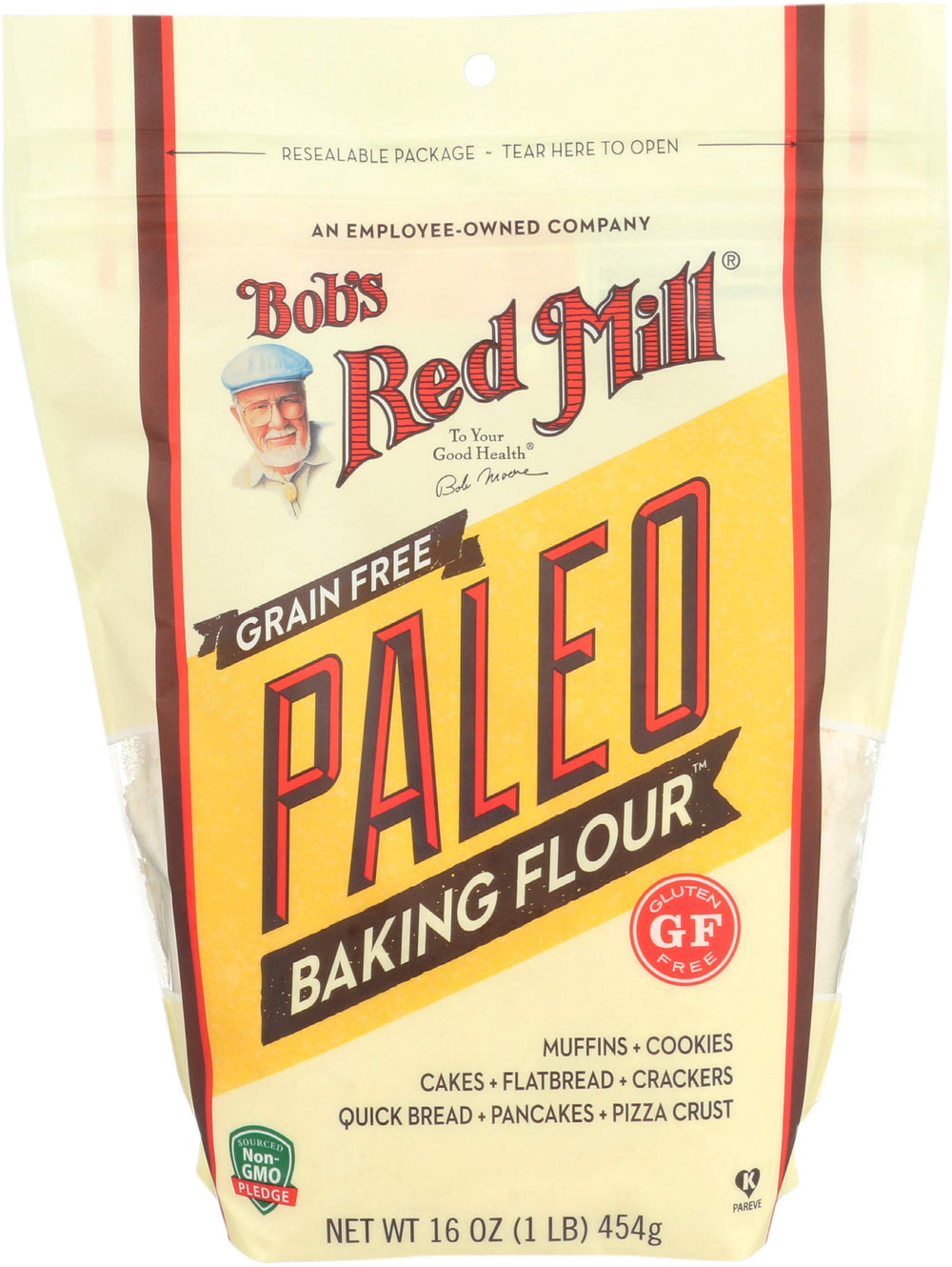 Bob's Red Mill Paleo baking flour package on kitchen shelf for grain-free baking